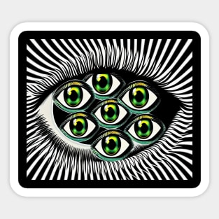 Trippy Lines and Eyes Sticker